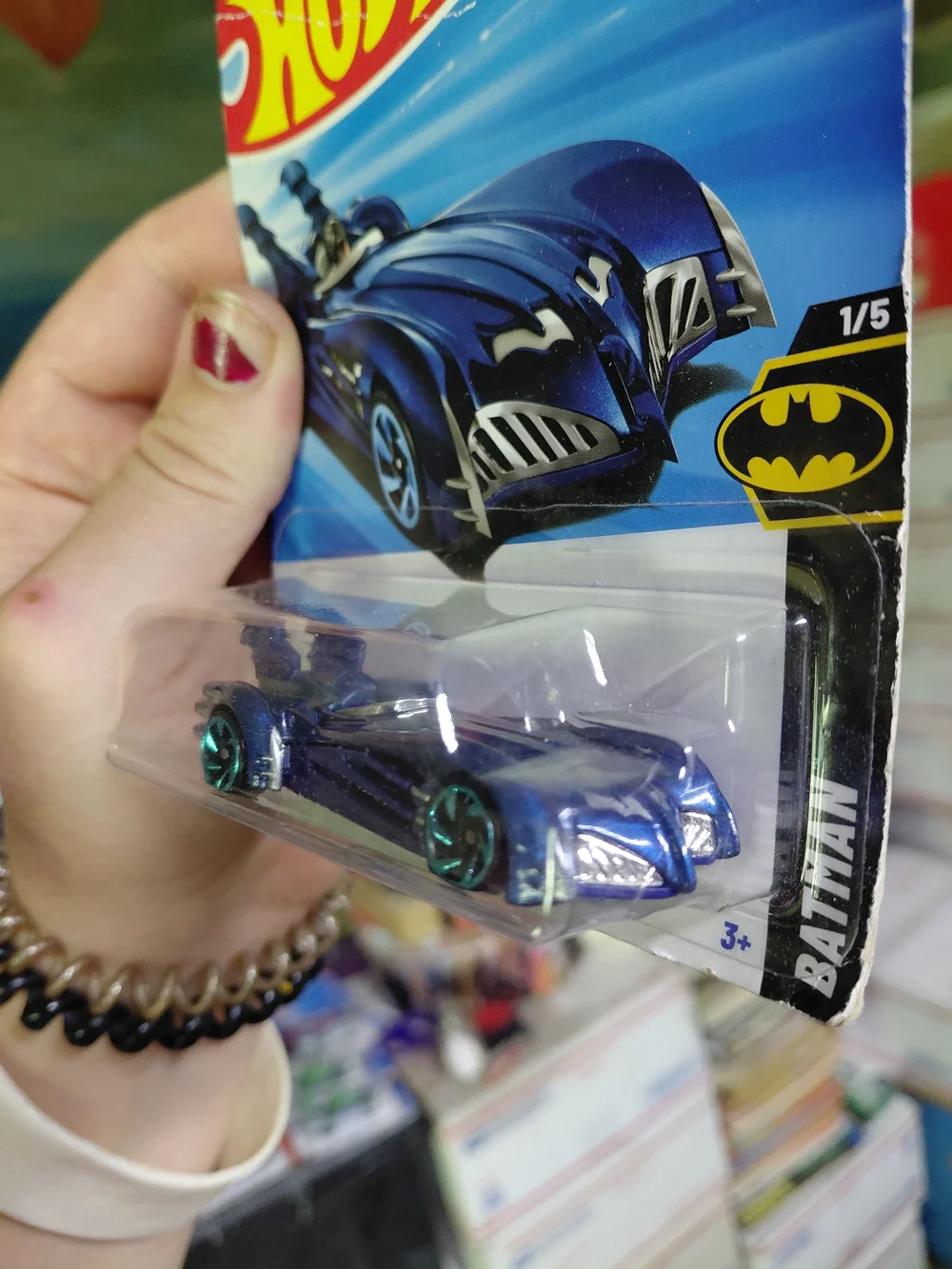 the Hot Wheels 2025 Batman & Robin Batmobile (2/250, Batman 1/5), blue midnight
